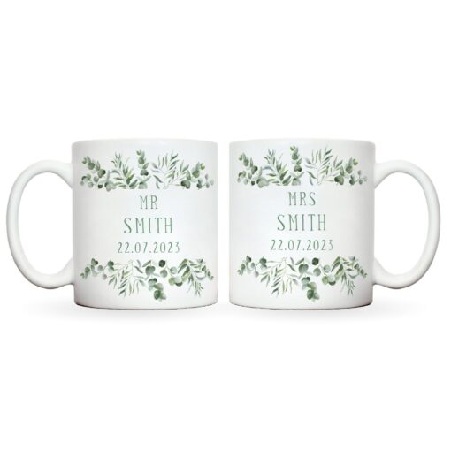 Personalized Eucalyptus Wedding Mug A Cherished Keepsake for the Newlyweds - Image 3