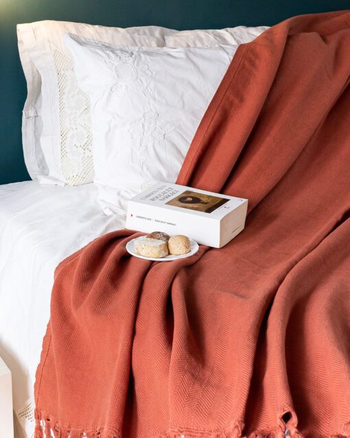 Luxurious 55"-83" Stonewashed Throw Blanket Elevate Your Home with Turkish Cotton Comfort - Image 4