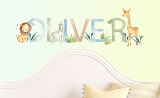Personalized Woodland Nursery Name Decal with Animal and Floral Stickers Create a Magical Forest for Your Little One - Image 3