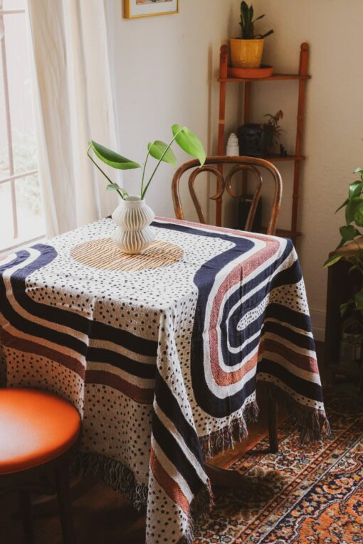 Cozy Haven Abstract Woven Throw Blanket for Modern Boho Decor - Image 4