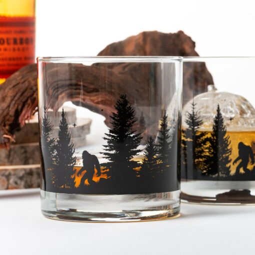 Bigfoot in the Forest Unveil the Mystery with Our Enchanting Whiskey Glasses - Image 2