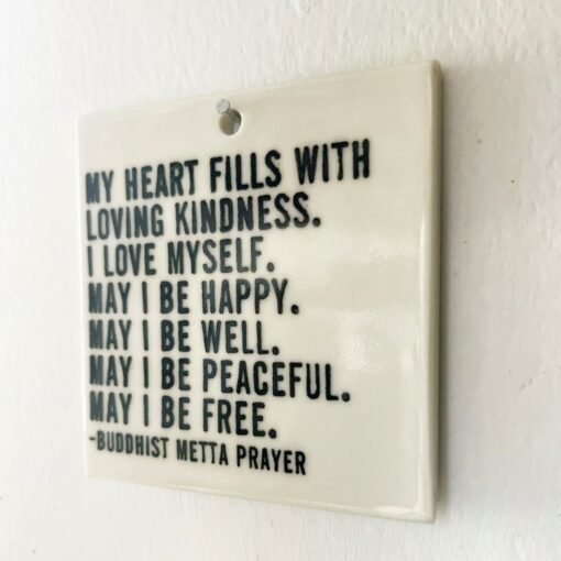Cultivate Loving Kindness Metta Prayer Ceramic Wall Tag for a Peaceful Space - Image 2