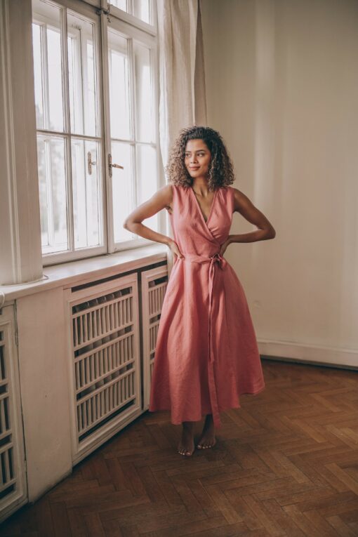 Breezy Linen Midi Dress Elevate Your Summer Wardrobe with Style and Comfort - Image 5