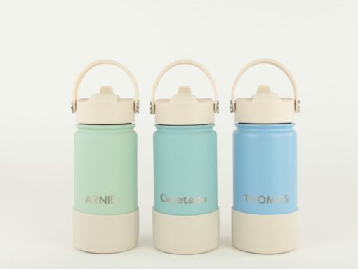 Personalized Engraved Insulated Reusable Drinks Bottle - 14oz/400ml - Clay Font/Horizontal - Image 3