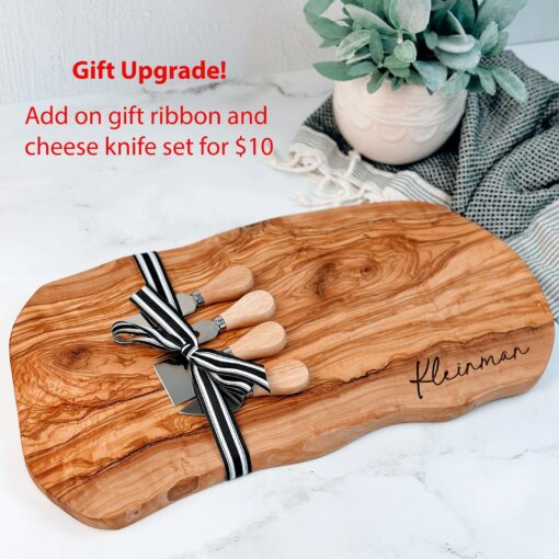 Personalized Olive Wood Charcuterie Board Rustic Elegance for Memorable Gatherings - Image 4