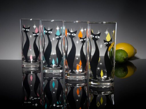Atomic Cat Mid-Century Modern Cocktail Glasses for a Retro-Chic Bar - Image 3