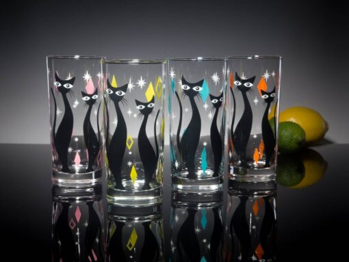 Atomic Cat Mid-Century Modern Cocktail Glasses for a Retro-Chic Bar - Image 2