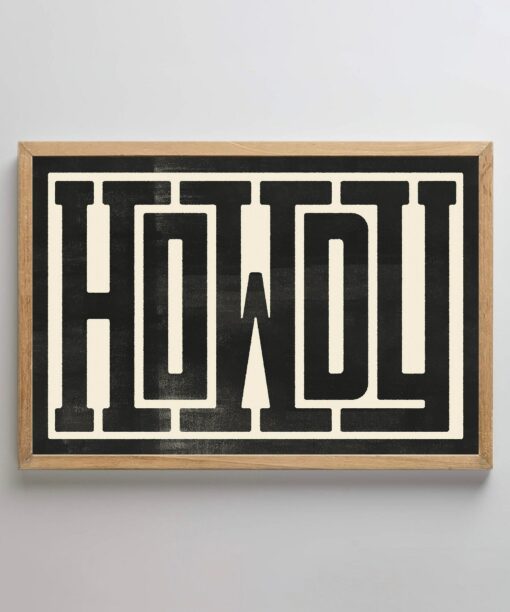 Howdy Typography Art Print Modern Southwestern Wall Decor for a Southern Home - Image 3