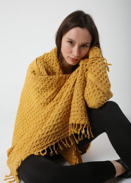 Cozy Haven Escape into Comfort with Our Gray Waffle Summer Throw Blanket - Image 6