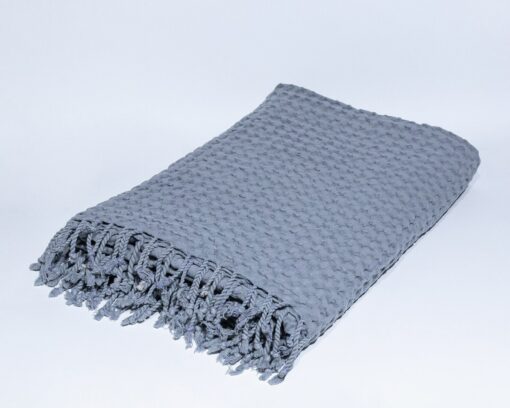 Cozy Haven Escape into Comfort with Our Gray Waffle Summer Throw Blanket - Image 3