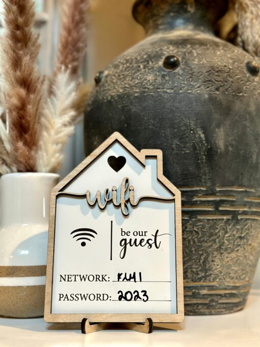 Personalized Mini Wooden Wi-Fi Password Sign Display Your Internet Credentials with Style - Image 4