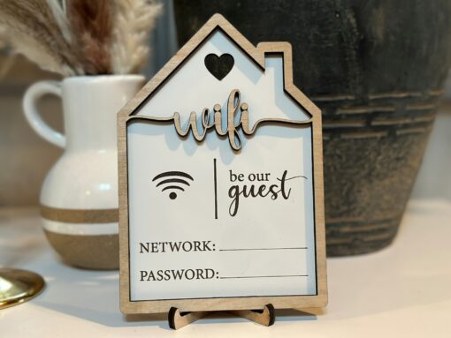 Personalized Mini Wooden Wi-Fi Password Sign Display Your Internet Credentials with Style - Image 2