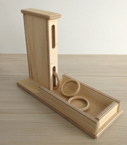 Montessori Toddler Box with Returning Discs Object Permanence, Wood Toy - Image 3