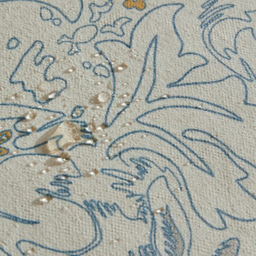 William Morris Blue Hand-Drawn Minimalist Forest Tablecloth Elevate Your Dining Experience with Rustic Charm - Image 3