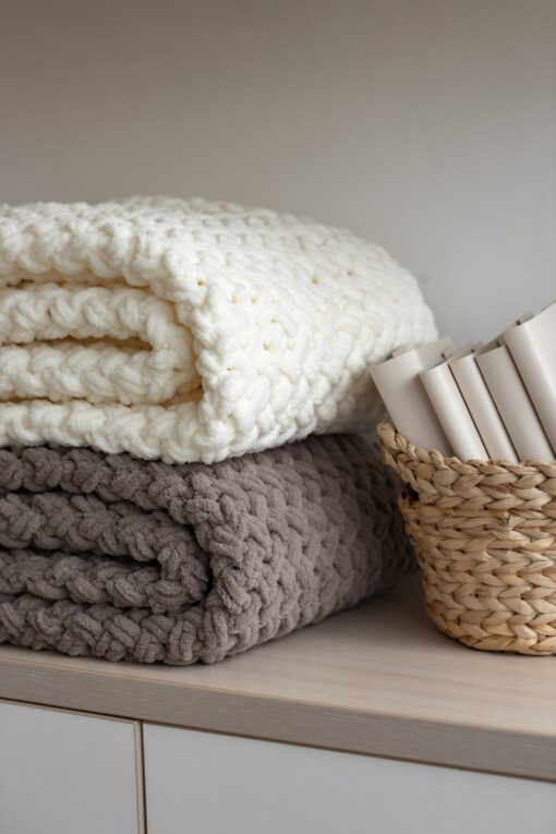Cozy Haven Hand-Knitted Chunky Throw Blanket for Warmth and Style - Image 6