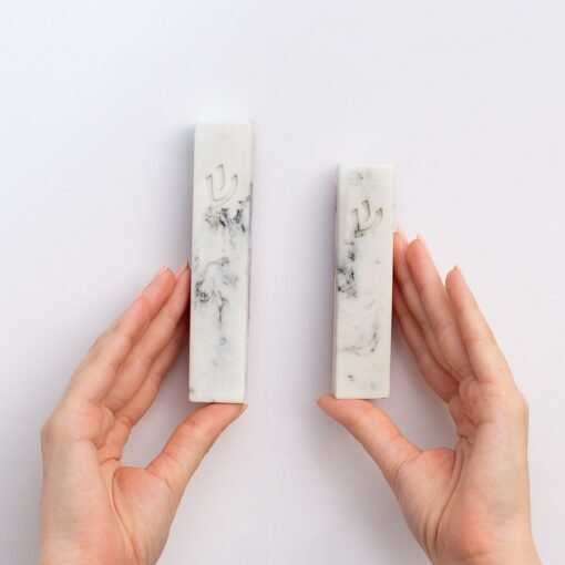 Contemporary Kosher Mezuzah Case with Scroll for Door, Self-Adhesive Mezuza Protection Cover for Indoor Use - Image 3