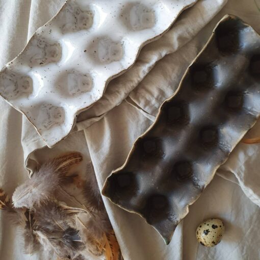 Wabi-Sabi Ceramic Egg Tray A Symphony of Textures and Hues - Image 3