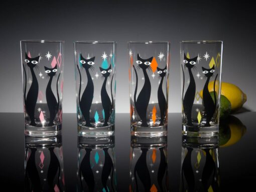 Atomic Cat Mid-Century Modern Cocktail Glasses for a Retro-Chic Bar - Image 4