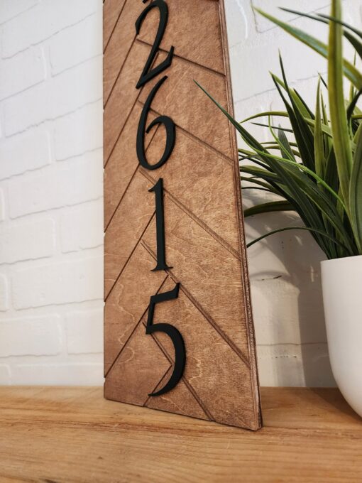 Modern Herringbone Address Sign Elevate Your Home's Curb Appeal with Style - Image 2
