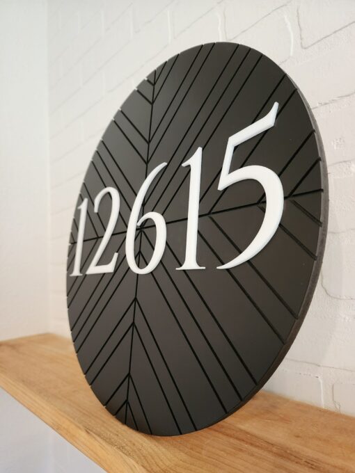 Modern Geometric Round Address Sign Elevate Your Home's Curb Appeal with Style - Image 3