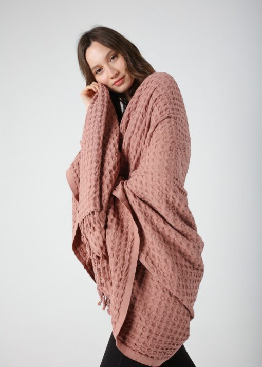 Cozy Haven Escape into Comfort with Our Gray Waffle Summer Throw Blanket - Image 4