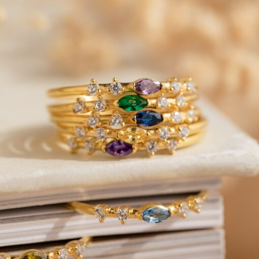 Caitlyn's Marquise Birthstone Ring A Delicate Symbol of Love and Connection - Image 3