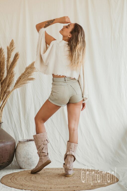 Earthy Boho Vibes Raw Cotton Tunic with Open Sides for Festival Chic - Image 3