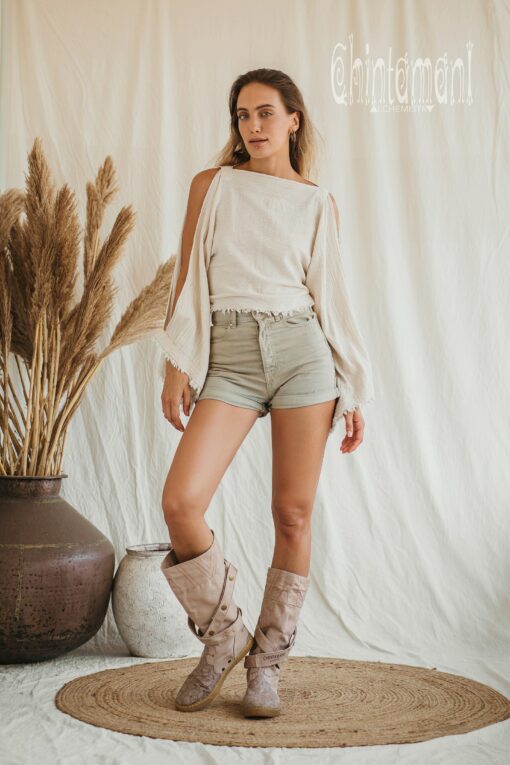 Earthy Boho Vibes Raw Cotton Tunic with Open Sides for Festival Chic - Image 2