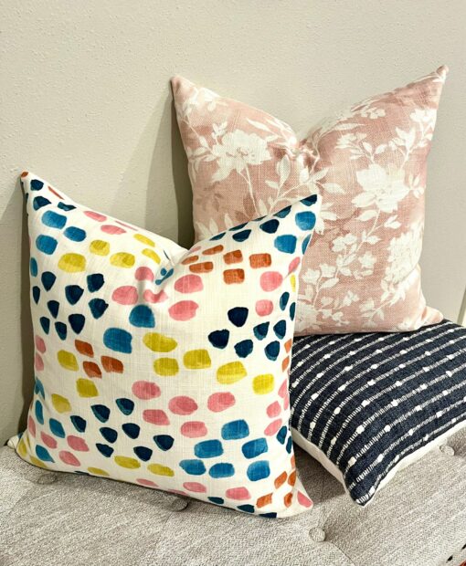 Maisy's Abstract Paint Dabs Throw Pillow A Vibrant Polka Dot Delight for a Colorful Home - Image 4
