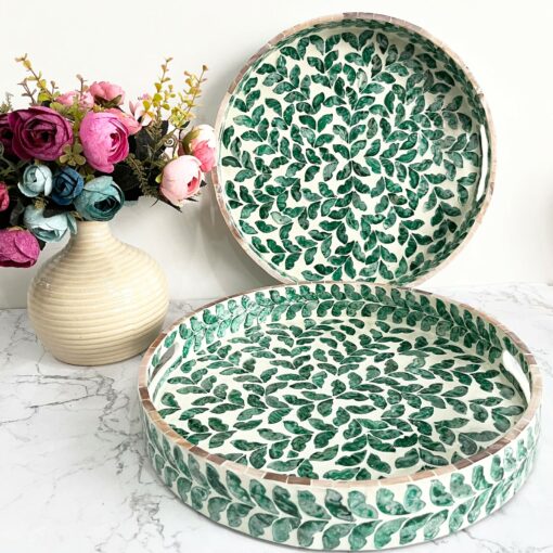 Exquisite Mother-of-Pearl Inlay Tray A Shimmering Masterpiece for Your Home - Image 2