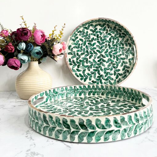 Exquisite Mother-of-Pearl Inlay Tray A Shimmering Masterpiece for Your Home - Image 3