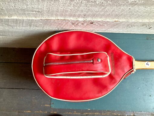 Vintage 70s Bancroft Tennis Racquet with Red Cover and Ball Pocket - Image 4