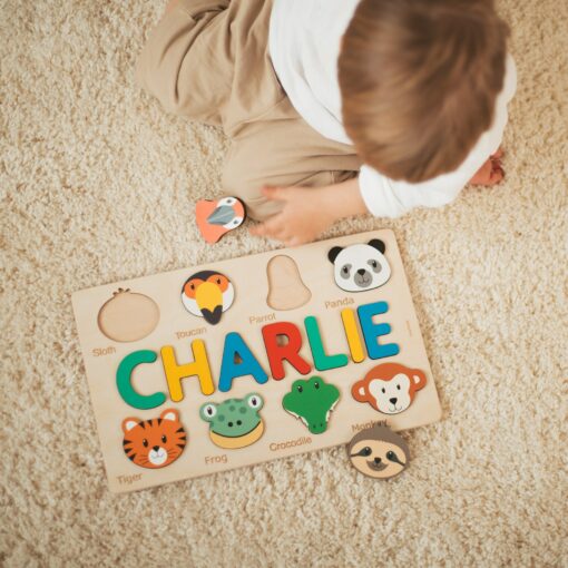 Personalized Wooden Name Puzzle Unique Gift for Kids and Babies - Image 3