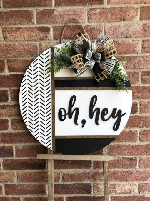 Herringbone Welcome Door Hanger Greet Guests with Rustic Charm - Image 3