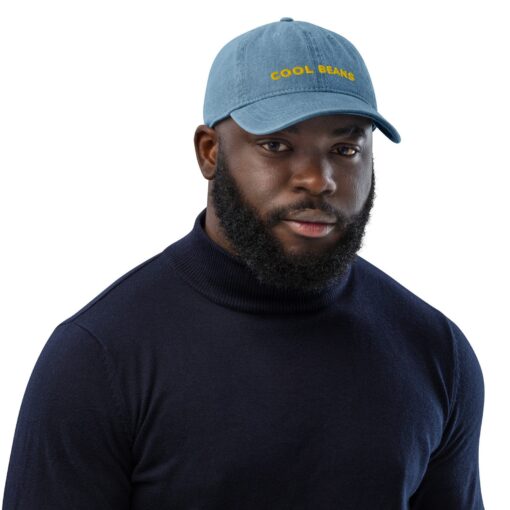 Embroidered Denim Dad Hat Cool Beans, Stay Groovy - Image 3