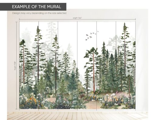 Woodland Watercolor Peel and Stick Wall Mural Transform Your Nursery into a Fairy Forest - Image 6