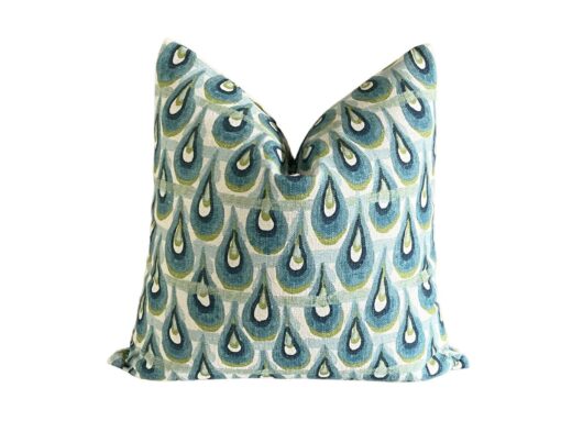 Chloe Birchcloth Throw Pillow Cover Geometric Modernity in Navy, Teal, Lime, and Ivory - Image 3