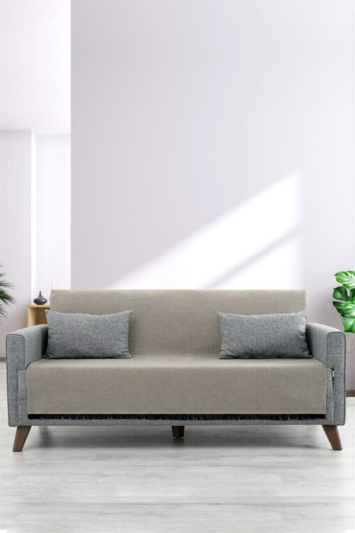 Organic Cotton Sofa Cover Cozy Haven with Fringed Elegance - Image 6