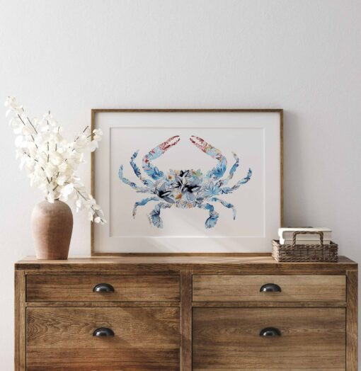 Coastal Charm Blue Crab Watercolor Print for Beachy Vibes and Ocean Lovers - Image 3
