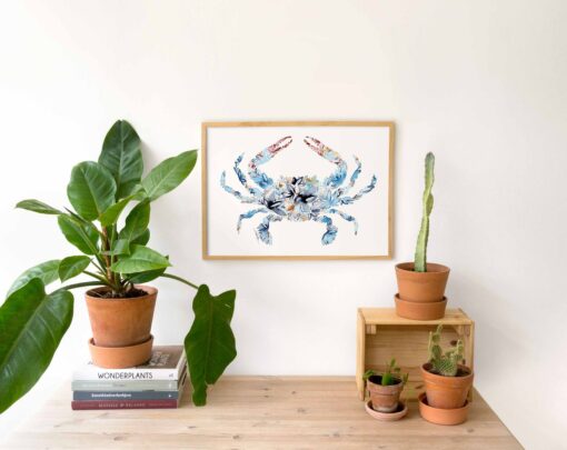 Coastal Charm Blue Crab Watercolor Print for Beachy Vibes and Ocean Lovers - Image 4