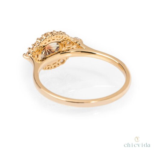 Sunstone Halo Ring A Radiant Symbol of Love and Commitment - Image 5