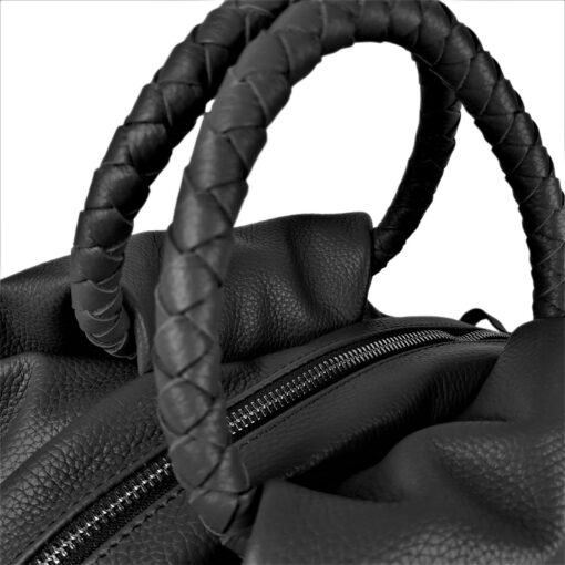 Captivating Black Leather Handbag A Timeless Gift for Her from Ukraine - Image 6