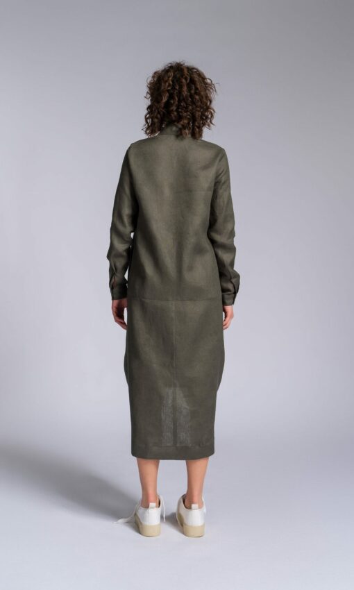 A90488 Draped Front Linen Shirt for Effortless Elegance - Image 5
