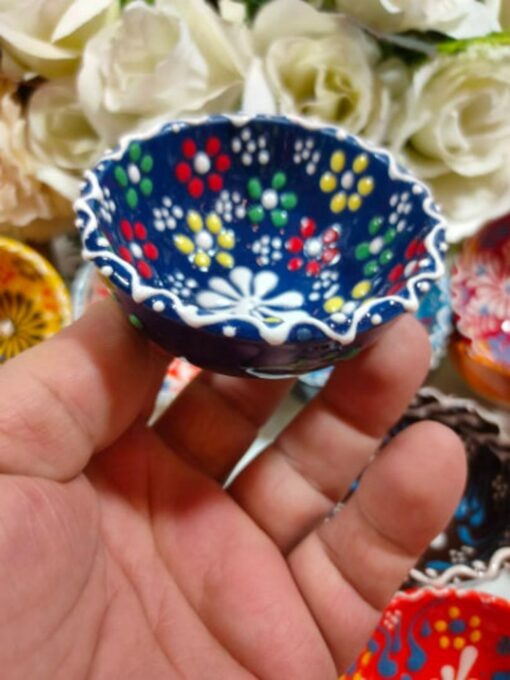 Handmade Turkish Ceramic Bowls 8cm, Microwave Safe, Lead-Free, Food-Grade, Perfect for Weddings - Image 2