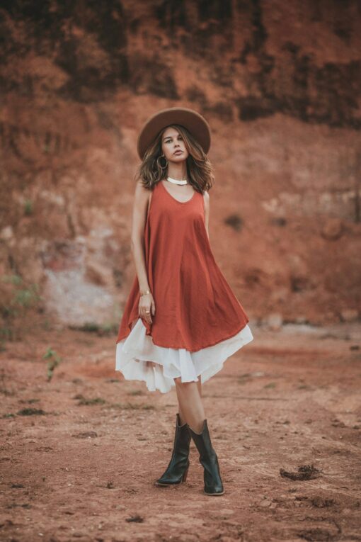 Bohemian Rhapsody Momoko Sandstone Midi Dress - Embrace Your Gypsy Spirit - Image 2