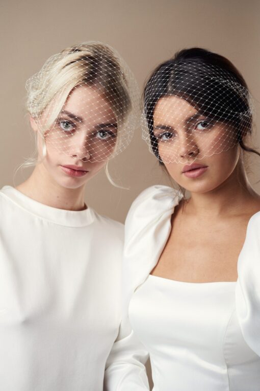 Enchanting Birdcage Veil Elevate Your Bridal Style with Timeless Elegance - Image 3