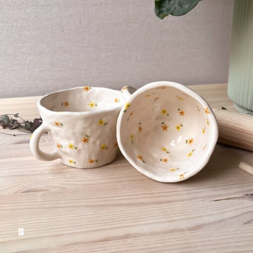 Floral Haven Handmade Ceramic Mug for Coffee and Tea Enthusiasts - Image 3