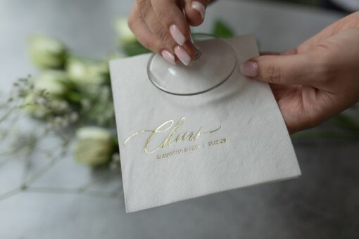 Personalized Gold Foil Wedding Napkins Elevate Your Special Day with Custom Elegance - Image 3