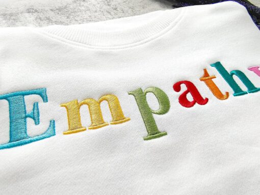 Embroidered Empathy Sweatshirt Spread Kindness and Positivity in Style - Image 3