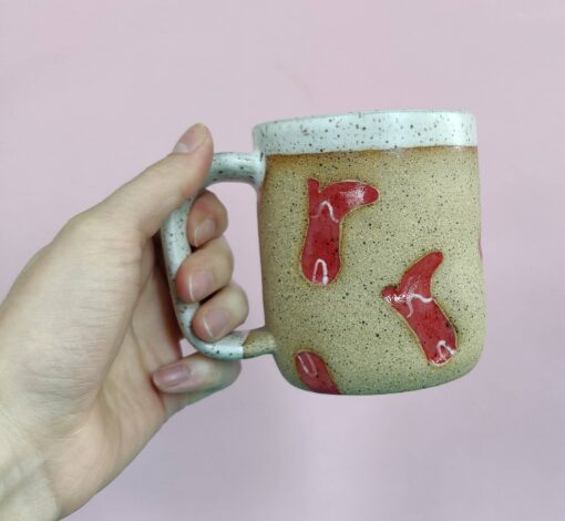 Saddle Up with the Handmade Ceramic Cowboy Boot Mug A Wild West Twist to Your Morning Brew - Image 5
